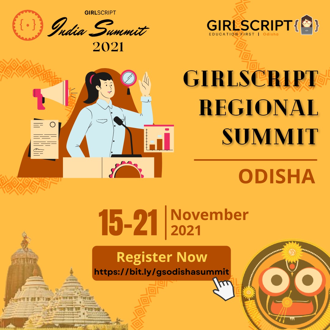GRourkela's tweet photo. When we are here, why wait for the festivals to have a blast? 💥
GirlScript Odisha Regional Summit 2021 is back again with crackers of workshops. https://t.co/GZgfF0jJ6n