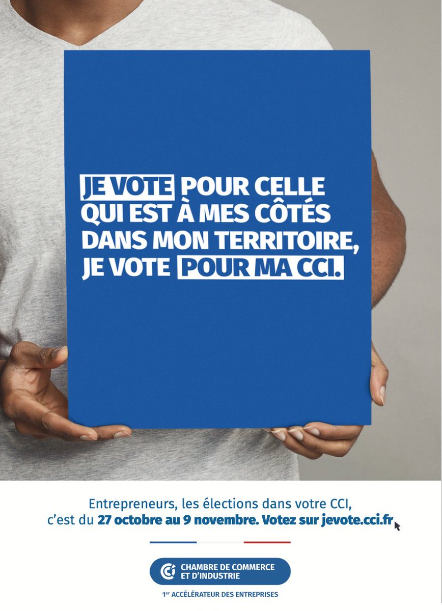 ccifrance's tweet photo. 🔵 #Entrepreneurs, #commerçants, #independants…votez pour votre #CCI 👉 https://t.co/MyraZmqzZI . C’est maintenant ! Chaque voix compte. 
#JeVoteCCI #ElectionDay #France 🇫🇷 @Economie_Gouv https://t.co/jhyIz1kvVI