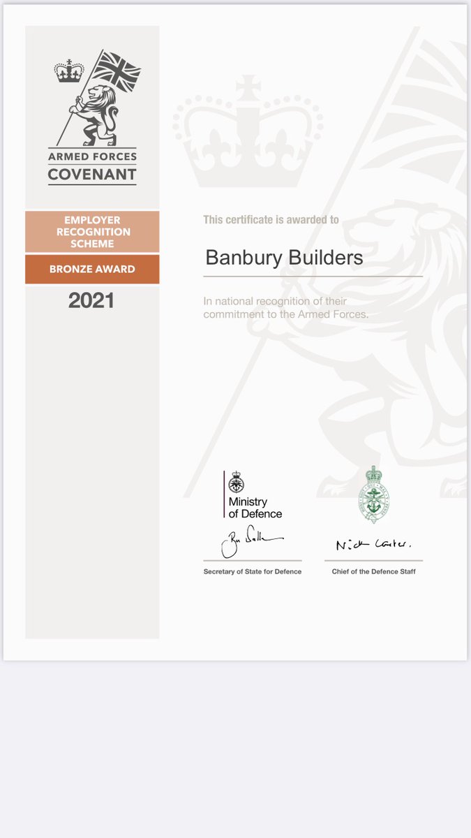 We are proud to be sponsored by <a href="/BanburyBuilders/">Banbury Builders</a>, who were awarded the Bronze certificate from the Armed Forces Covenant. 

This means they support the armed forces, including taking care of current and ex-military personnel in the community.

#RemembranceDay #RemembranceDay2021