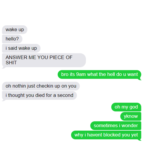 hithereimzyad's tweet photo. how can i get my irl friends to stop texting me and shut up
i have like 2 friends yet i still suffer
whyy https://t.co/qki3IOyqPO