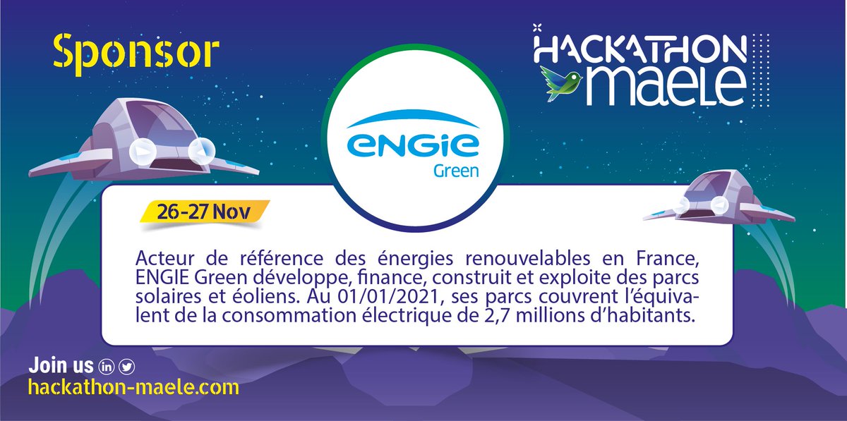 Hackathon_MAELE's tweet photo. 🙏 Un grand merci à @ENGIEGreen, l'un de nos sponsors qui rend possible l'aventure @Hackathon_MAELE !
🟢🔵 🟣 https://t.co/zNH5CJzy6F 🟢🔵🟣
#HackathonMAELE #aviation #aviationlegere #mobilite #mobiliteaerienne #aero #sustainability #innovation #MAELE
#Sponsor https://t.co/E9pyCZtPja