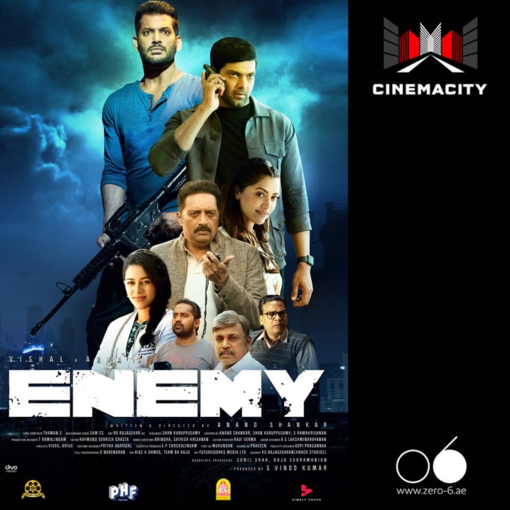Zero6mall's tweet photo. The #action movie #Enemy is NOW showing on #Cinemacity screens at #06Mall #Sharjah!
Book your tickets today and enjoy watching the movie!
#alefgroup #alefretail #anexperiencebyalef #06mall #sharjah #emirates #movienight #movietime #weekendvibes #staysafe @Cinemacityuae #Diwali https://t.co/RsbtTYKa63