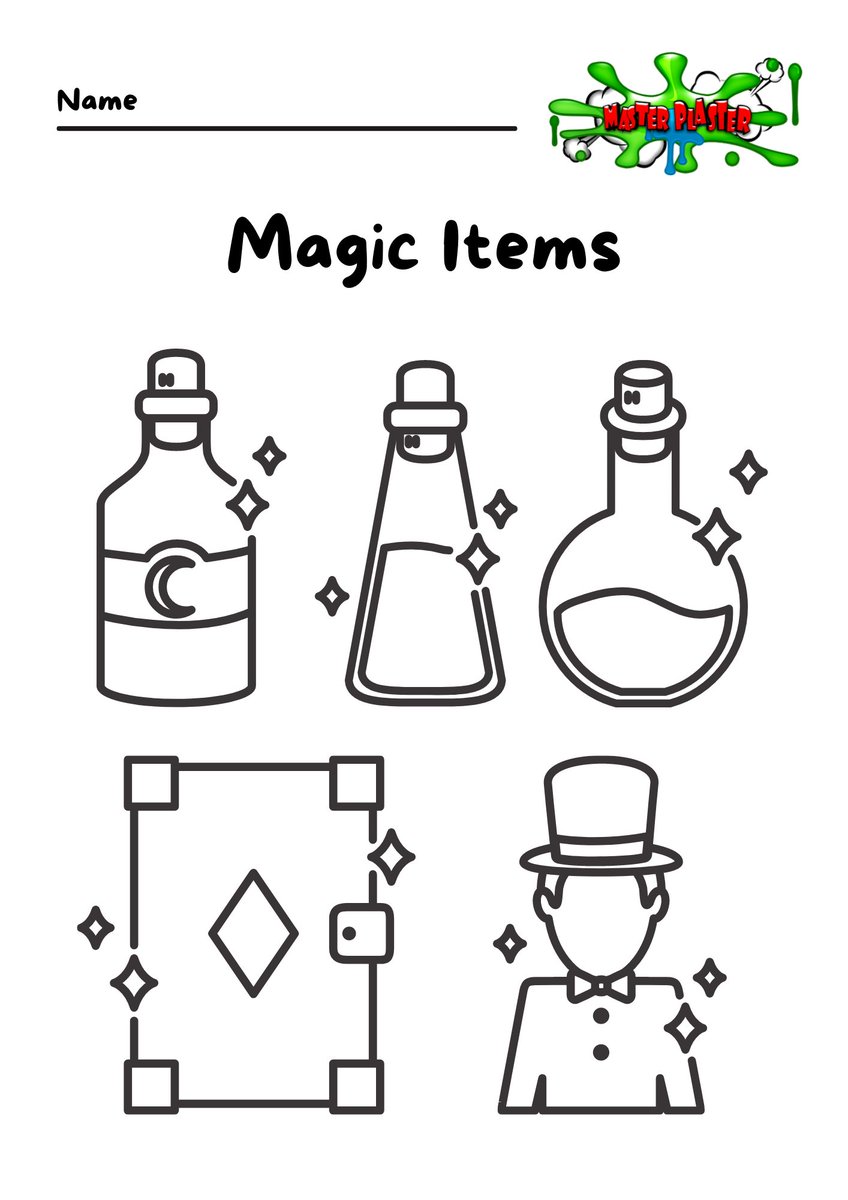 MasterPlasterSM's tweet image. Here are some Coloring Activities for your kids. You can save these images and print them.

#MasterPlaster #MagicForKids #ColoringActivities #MagicItems #Colors