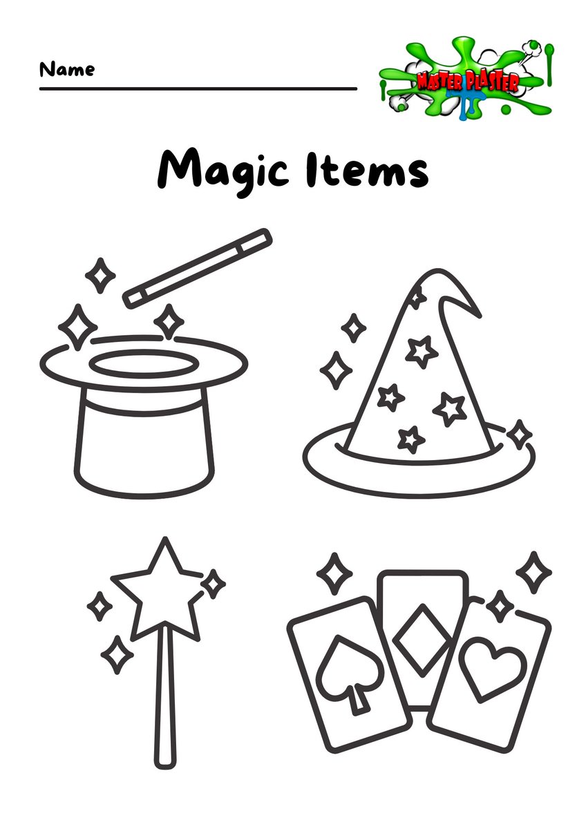 MasterPlasterSM's tweet image. Here are some Coloring Activities for your kids. You can save these images and print them.

#MasterPlaster #MagicForKids #ColoringActivities #MagicItems #Colors