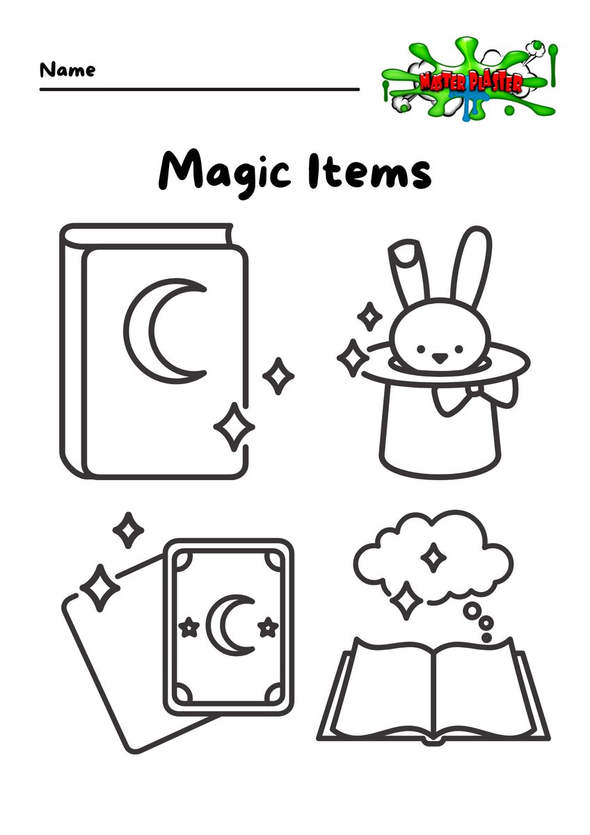 MasterPlasterSM's tweet image. Here are some Coloring Activities for your kids. You can save these images and print them.

#MasterPlaster #MagicForKids #ColoringActivities #MagicItems #Colors