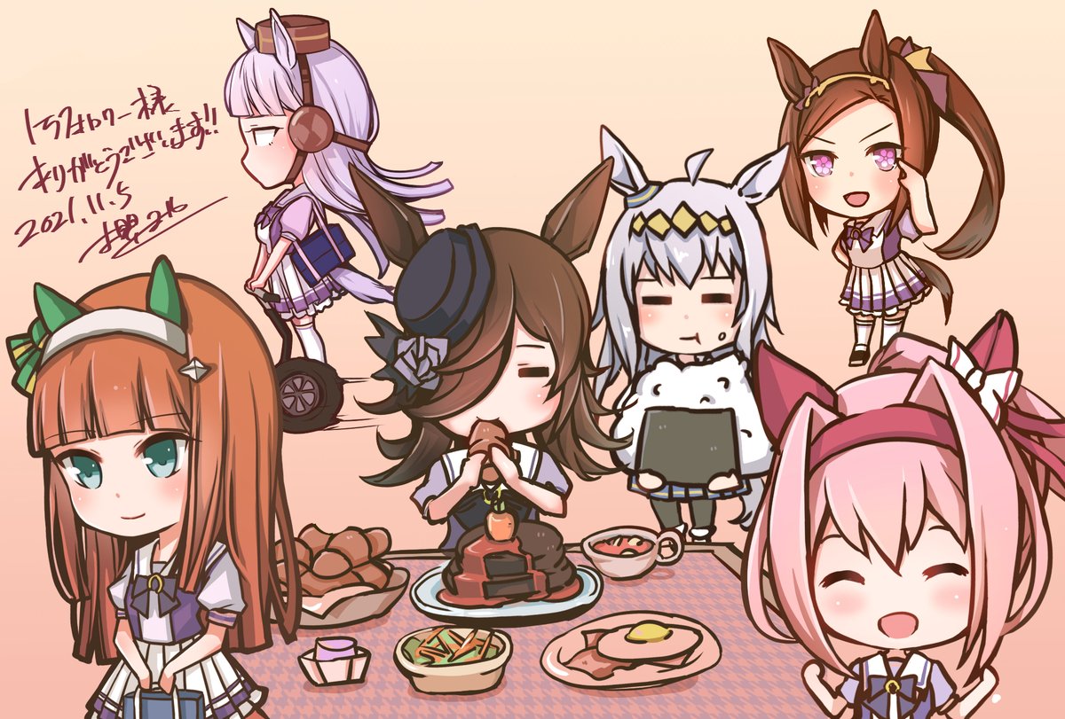 ウマ娘「1万人フォロワー様感謝企画としてこちらのイラストをセブンネットプリントに登録しま」|櫻 ヨルのイラスト