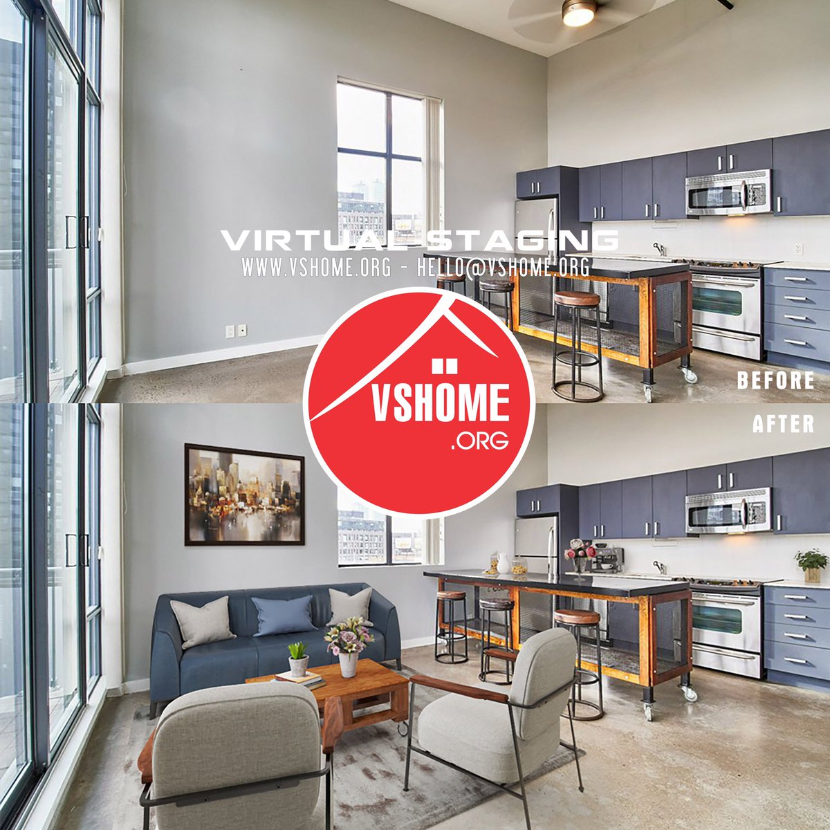 org_vs's tweet image. How about achieving industrial look when you want to remain a timeless style for your house. #virtualstaging #realtor #realestate #realty #interiordesign #industrial