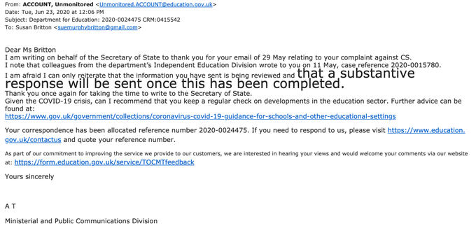 SUSANBR47706704's tweet photo. @RhonddaBryant @nadhimzahawi @Jacob_Rees_Mogg @nadhimzahawi & 'LEVELLING-UP MINISTER'
@michaelgove why has #vickytuck bypassed @CRSChecks (in spite of @hmpps record) whilst her apparent 🇬🇧victims have faced 8yrs alleged/proven torture -incl. by politicians?
@Ofstednews @KateGreenSU @sussex_police @kennardmatt @peterjukes https://t.co/y9NpphFbfD