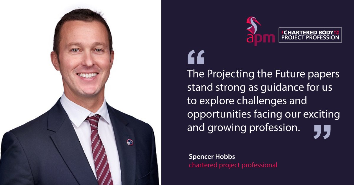 APMProjectMgmt's tweet photo. Spencer Hobbs shares his views on the Projecting the Future series and how the project profession must face these challenges and opportunities. Read more:
#ProjectingtheFuture #pmot https://t.co/r9ACYlyOOZ