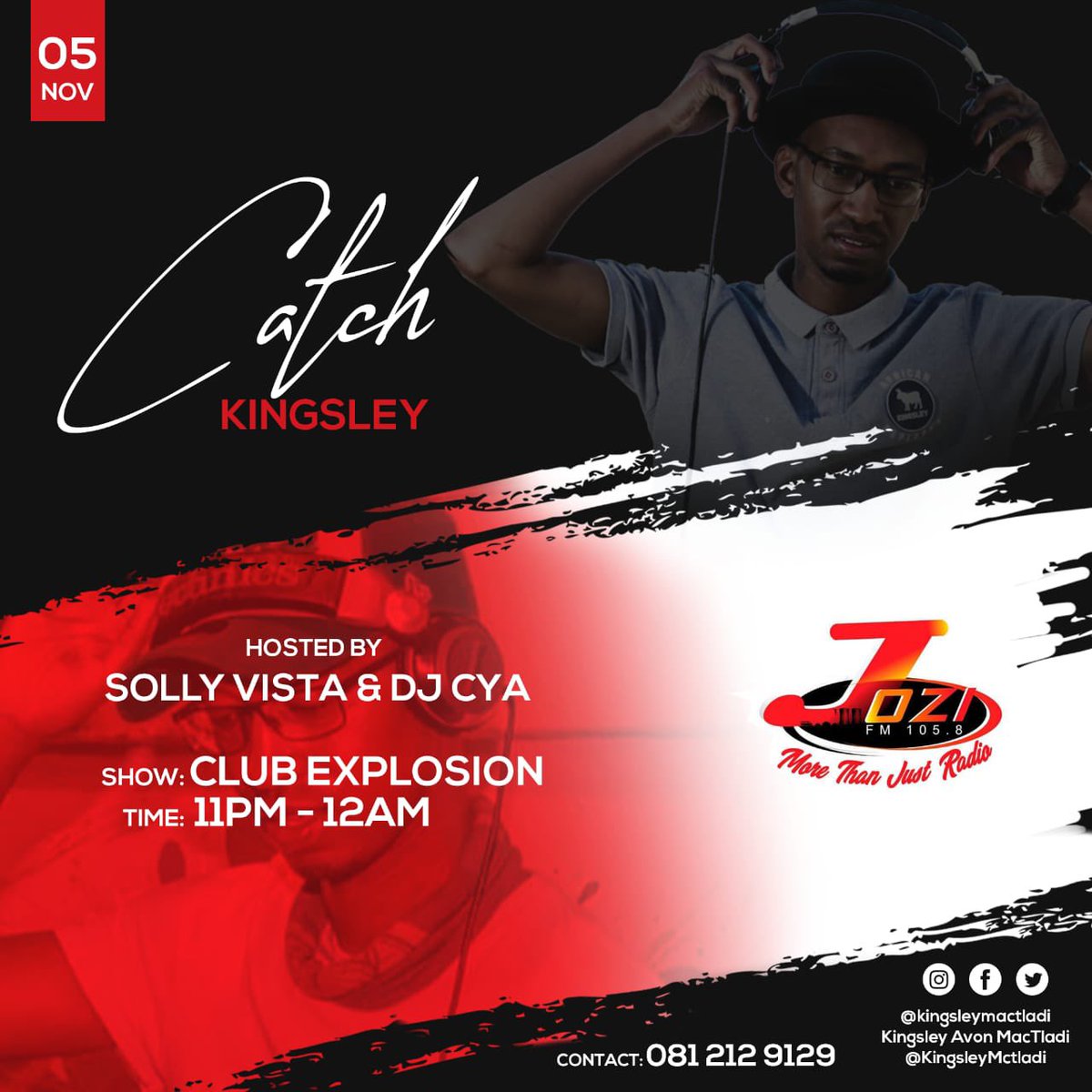 Ezasembo's tweet photo. Catch @KingsleyMcTladi tonight on @jozifm

Time: 11pm-12am
#ClubExplosion
#KDTWeekend
#Kingsleysdreamteam21
#SowetoDerby https://t.co/SYX12p8dvs