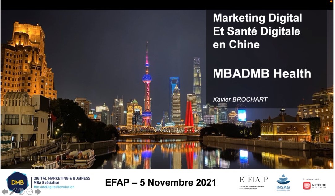 Chanfimao's tweet photo. On passe la journée avec @xbrochart sur le marketing digital et e-santé digitale en Chine #mbadmb #mbadmbhealth #hcsmeufr https://t.co/KfXSs4DLzq