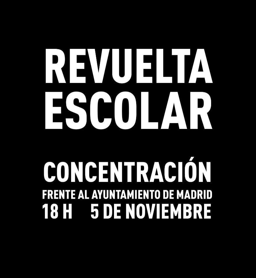 Hoy la Revuelta Escolar está de luto, por eso enmudece y se viste de negro. Nos reunimos en Cibeles a las 18h para reivindicar más que nunca la necesidad de entornos escolares pacificados y seguros.