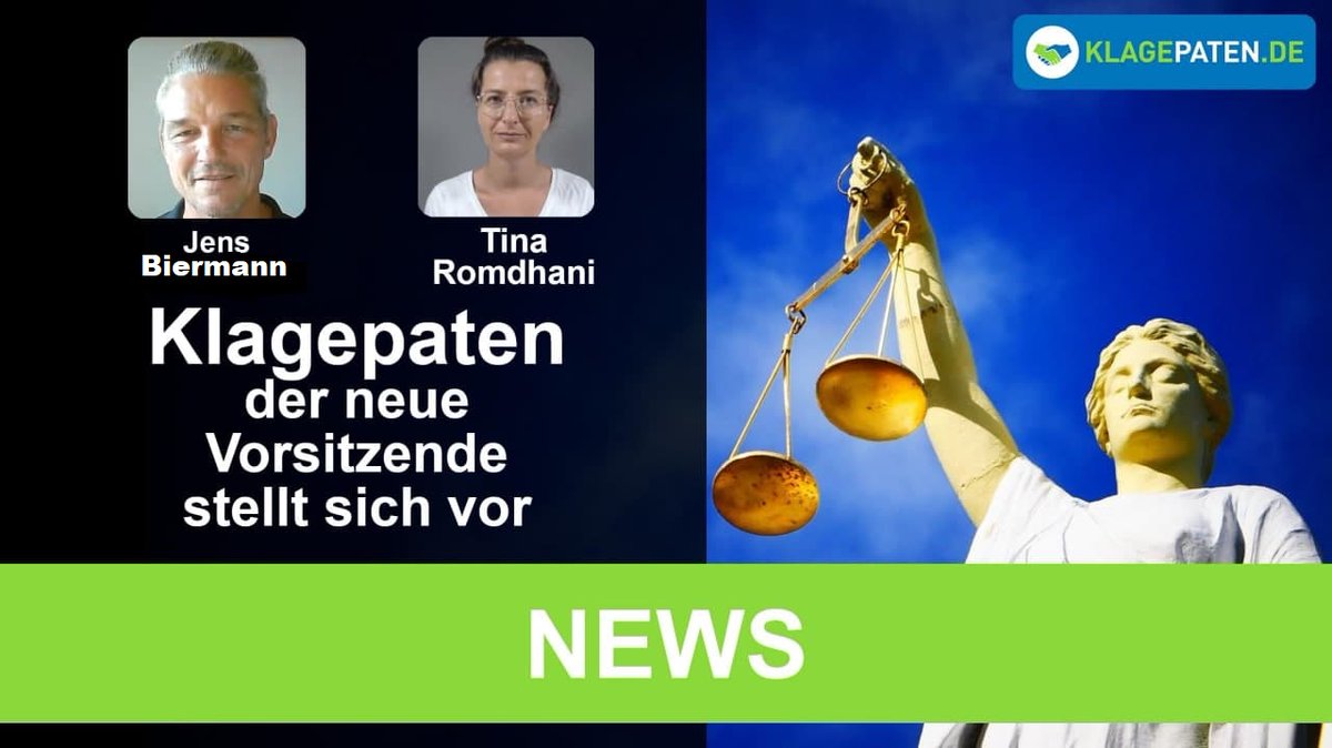 🔶 NEUES GESICHT BEI DEN KLAGEPATEN - DER NEUE VORSITZENDE Jens Biermann STELLT SICH VOR

Alles weitere erfahrt Ihr im Video!

klagepaten.de/news/neues-ges…