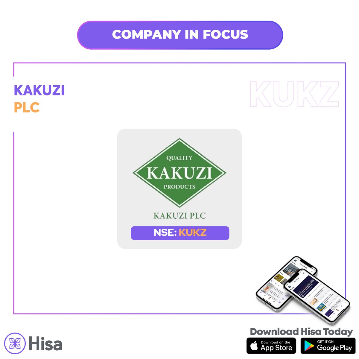 HisaApp's tweet photo. #CompanyinFocus๐ง
Let's learn about Kakuzi Plc today, NSE: KUKZ. https://t.co/xhZsqVhGWG
