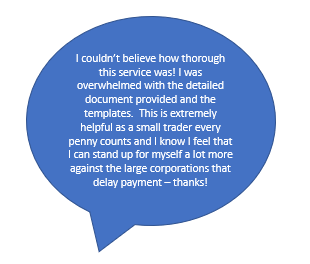 Did you know that we advised 473 clients last year with a 94% client satisfaction rate?  Typical feedback from one of small business clients can be seen below: