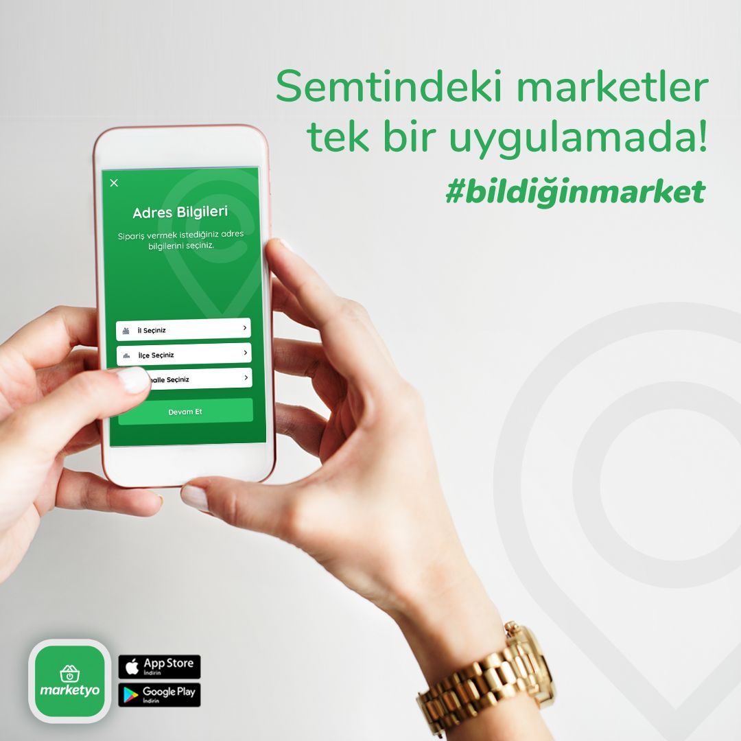 Semtinizdeki sevdiğiniz &amp; bildiğiniz marketleri sizlerle buluşturan, market alışverişlerinize yeni bir deneyim kazandıran pazaryeri uygulaması olan Marketyo’ya gel, #bildiğinmarket keyfini yaşamaya hemen başla!
#Marketyo #BildiginMarket