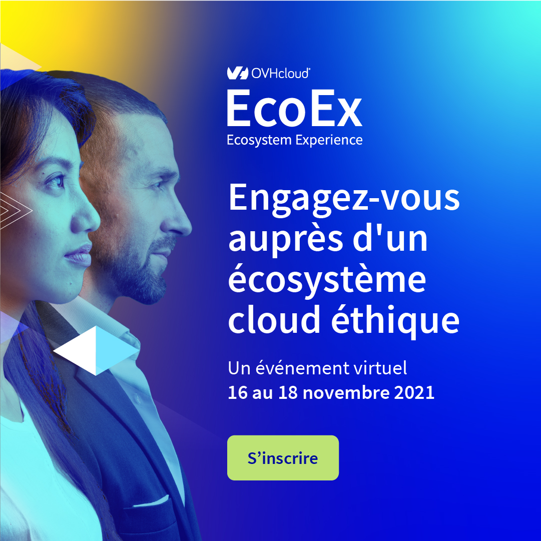 Nous sommes ravis d’intervenir à l'#EcoEx21
— 3 jours de #tech talk, réseautage et apprentissage avec <a href="/OVHcloud/">OVHcloud</a> et sa communauté engagée. Inscrivez-vous gratuitement dès aujourd’hui !
ovh.to/bXFSceG