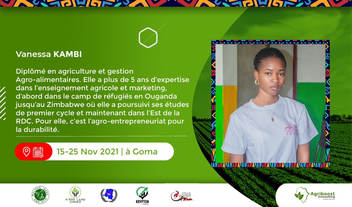 agriboostconsu1's tweet photo. Nous avons déjà hâte de vous présenter le profil de nos formateur et Intervenants. Inscrivez-vous ou inscrivez le manager de votre ferme dès maintenant!  du 15 au 25 octobre. +243 973 318 388 ou Inscrivez vous via ce lien https://t.co/jskBGeaH2v  dès maintenant #WeFeedAfrica https://t.co/9drBXrB0fy