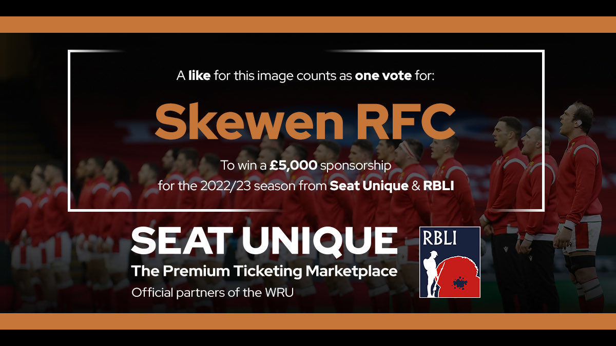 Please vote!! Skewen RFC are looking for sponsorship and we have a chance to win £5k! A like on this post counts as one vote. If you have a chance, please like and share away. Thank you x