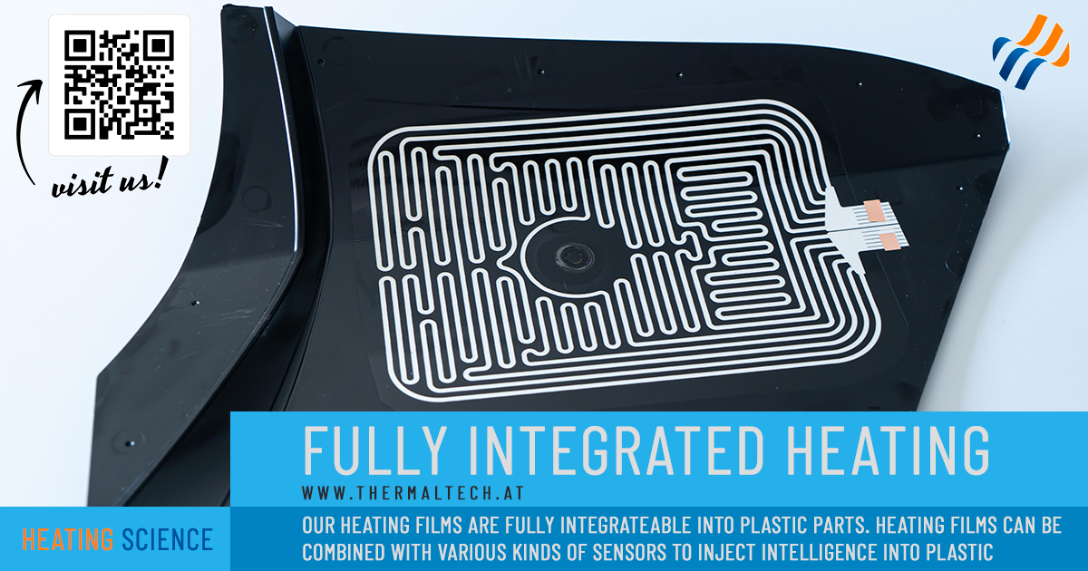 Fully integrated printed electronics? YES, it is possible! We finally succeded in our efforts and are more than happy to announce, that we are able to fully integrate heaters (PTC &amp; non PTC), sensors and the combination of both into plastic or foam components.