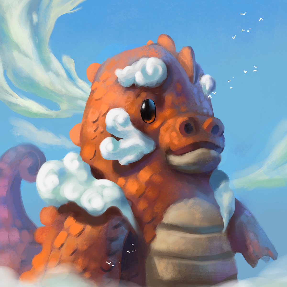 CuteNft's tweet photo. @Cosmic_Wyverns Love the project and art you created! This is my wyvern fanart, a cloud bender wyvern! ☁️ Hope you enjoy! 😄
#CosmicWyvernsNFT https://t.co/UDWpBWfdjg