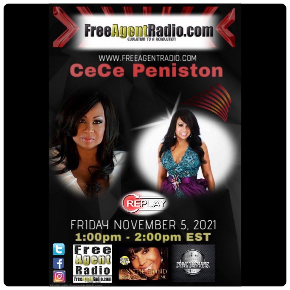 #Rewind! #Finally Legendary Songstress @cecepeniston1 1pm EST On the Grind with <a href="/rhondasupreme/">Rhonda Supreme</a> <a href="/freeAgentRadio/">FreeAgentRadio</a> <a href="/Power102Jamz/">S&A Broadcasting</a> Listen in on freeagentradio.com or download the #FreeAgentRadio APP #RhondaSupreme #Power102Jamz #Dance #Legend #cecepenistonhot