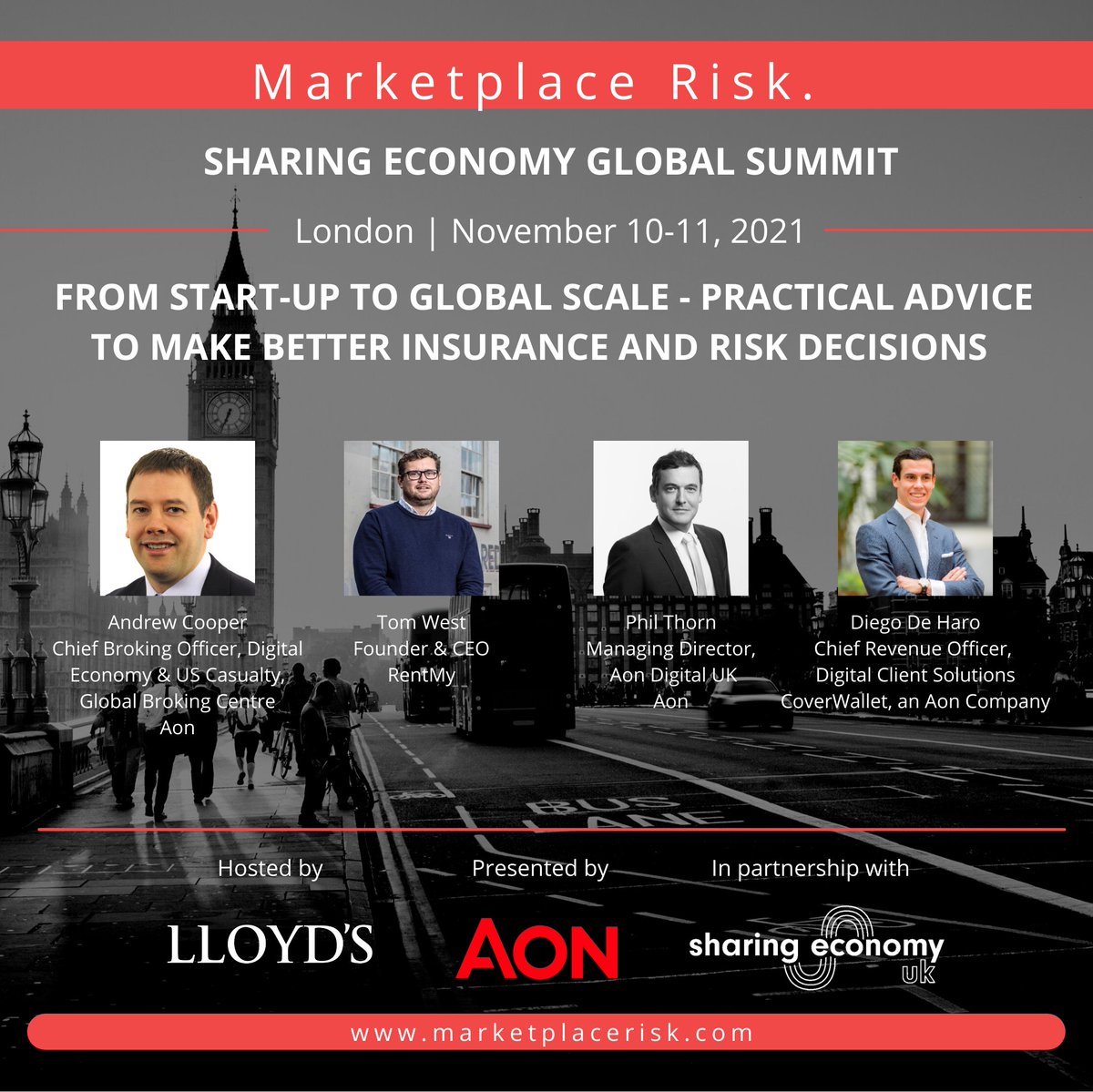 MarketplaceRisk's tweet photo. A not-to-be-missed session from the @Aon_plc team at the Sharing Economy Global Summit next week, featuring Andrew Cooper, Phil Thorn, Diego de Haro Ruiz and Tom West of @RentMycom.
https://t.co/CWWbktBxOS
#riskmanagement #insurance #sharingeconomy #aon #coverwallet #startups https://t.co/rPYKf9Ckg4