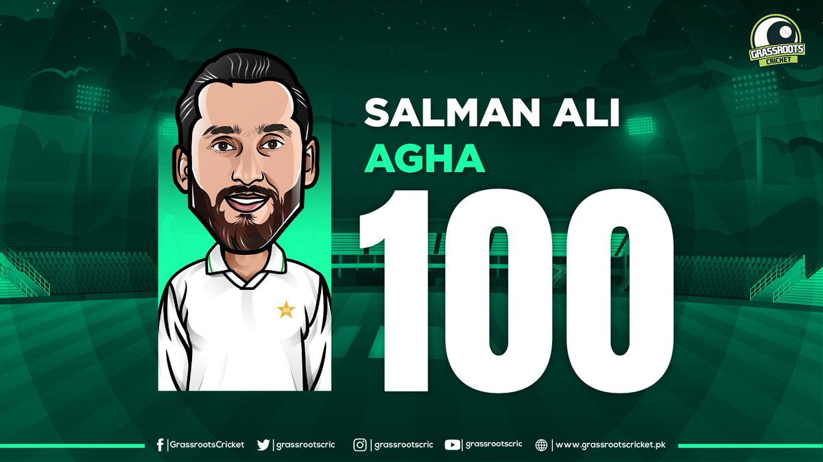 grassrootscric's tweet photo. Salman Ali Agha continues his rich vein of form in First-Class cricket, bringing up his 9th century in the format!
The right-hander, who finished as 3rd highest run-scorer in #QeA20, has batted well with the tail as Shaheens look set for a 350+ score in their first innings. https://t.co/vthmiMSvo8