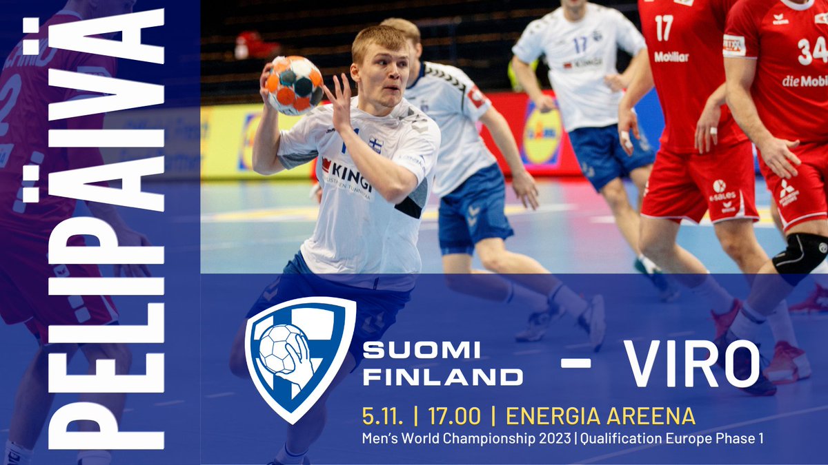 finnhandball's tweet photo. SE OIS PELIPÄIVÄ!
🇫🇮-🇪🇪 | 17.00 | #EnergiaAreena, #Vantaa
Vielä ehdit ostaa liput päivän otteluun! 🎫 @lippuagentti 
Jos et ehdi hallille, ottelua voi seurata @solidsport_finland kautta! #käsipallo #MeidänJoukkue🇫🇮 https://t.co/IxggsYUfdc