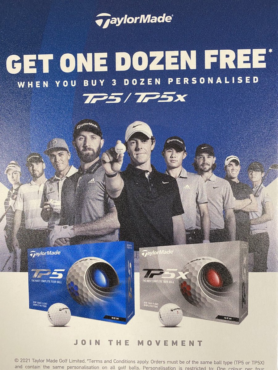 PikeHillsGC's tweet photo. #personalise your balls and get a dozen FREE when you buy 3 dozen with @TaylorMadeGolf . Available to order in store now!. 01904 700797, option shop. #christmasoffersalready #goodtimetobuy https://t.co/ITlRBwXmGS