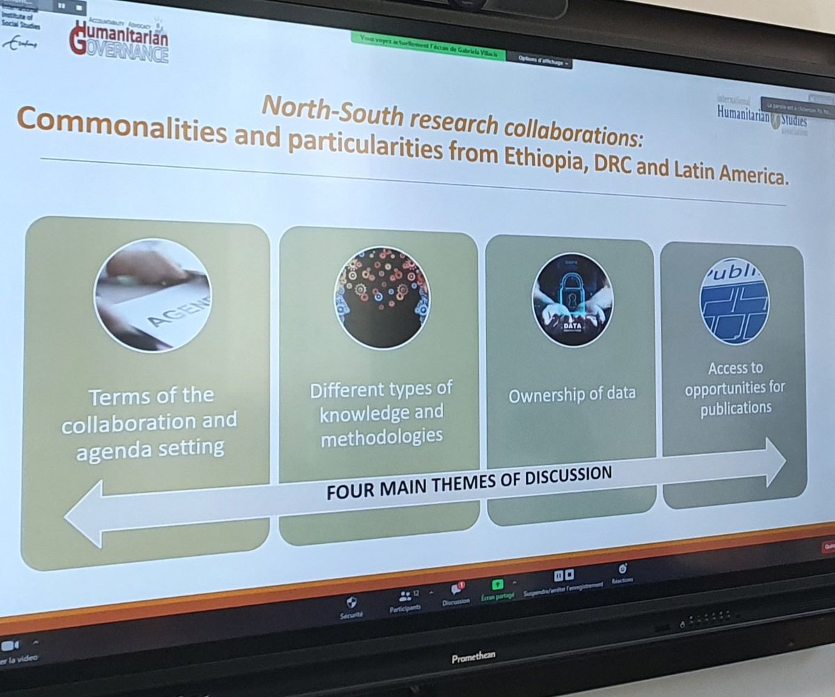rodmenaf's tweet photo. Amazing roundtable โTowards equitable research collaborationsโ organised by our #HumGov colleagues @GVillacis1986 @tewodrosnegash @Delu1112 at the @IHSA_studies conference and comments by @FondationCRF
Stay tuned to the output on our project website https://t.co/1IHrnGblEe https://t.co/bgzhSDxM8f