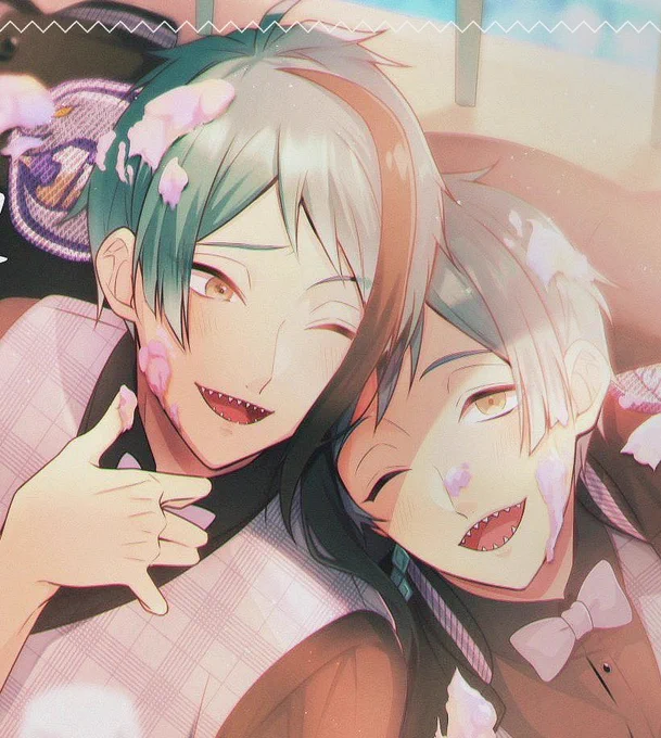 間に合った!おめでとう～～!!🎉💃🕺🎉
#ジェイド・リーチ誕生祭2021
#フロイド・リーチ誕生祭2021 
#リーチ兄弟誕生祭2021 