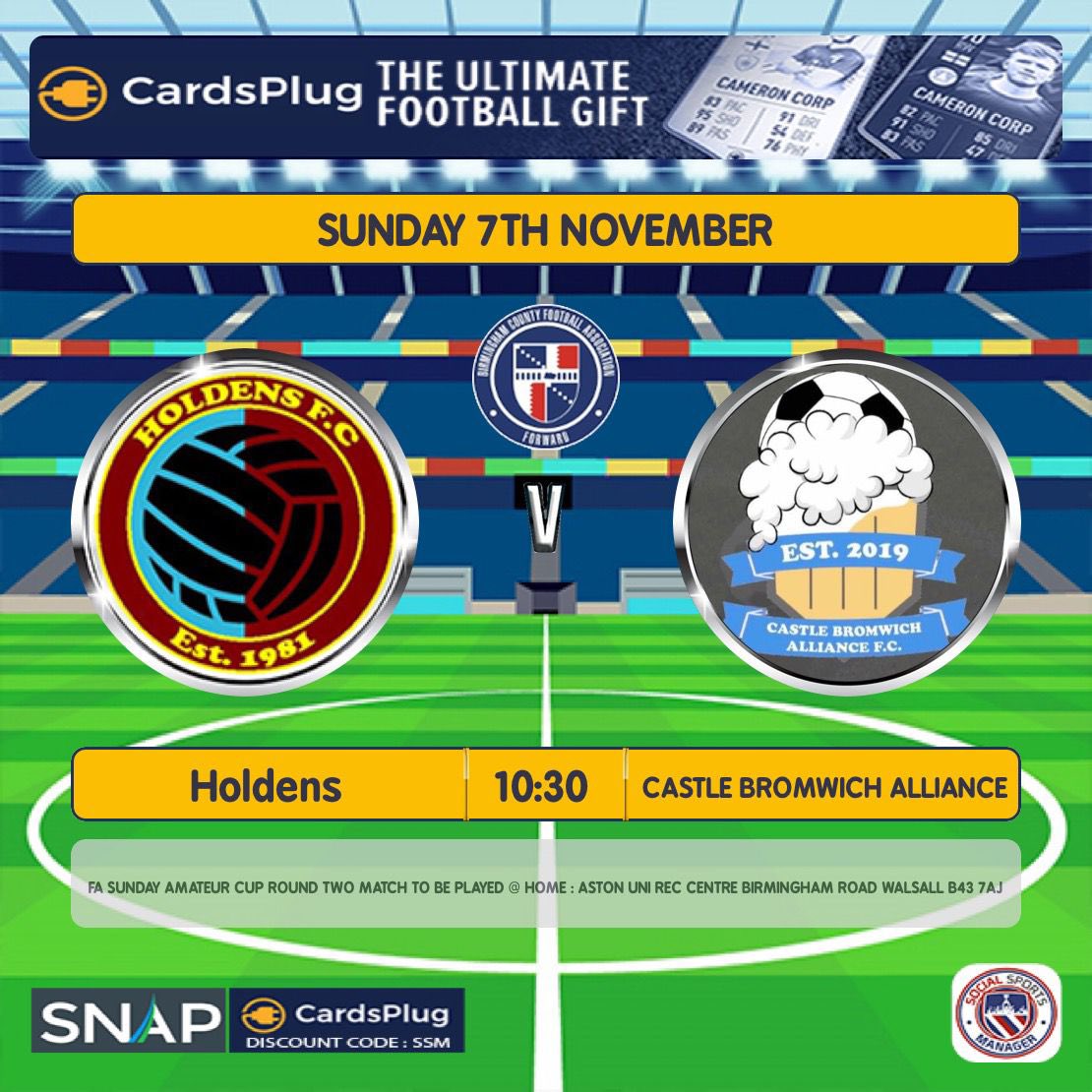 🏆 County Cup 🏆 vs @CBAFCx at Aston Uni #UTH