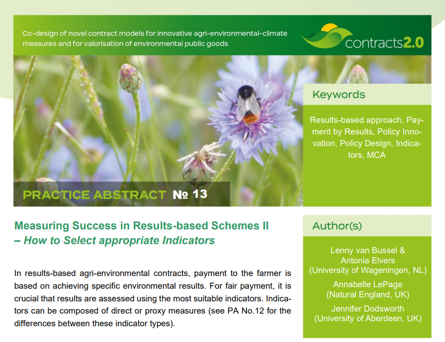 contracts2_0's tweet photo. Concluding our #results_based series: Practice Abstract No.13 by #UK colleagues @JennyferDods (@aberdeenuni) &amp; A.LePage (@NaturalEngland) and #NL colleagues L.v.Bussel &amp; A.Elvers (@WUR) advises on how to select suitable indicators!👉 
https://t.co/X0hPL1rRk1 https://t.co/ttzkeHc9f1
