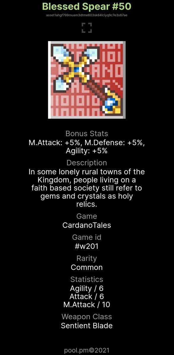 CardanoTales's tweet photo. § Giveaway time! Get a chance to win Jenus#15 and a Blessed Spear#50!

Instructions:
- follow us ✅
- like this tweet ✅
- retweet ✅
- tag 3 people ✅

Winner is announced in 48h! §

https://t.co/NKG5esel97

https://t.co/TjCPorummc

#Cardano #CNFTs #collectibles #CardanoCreators https://t.co/rBzvjx2x0t