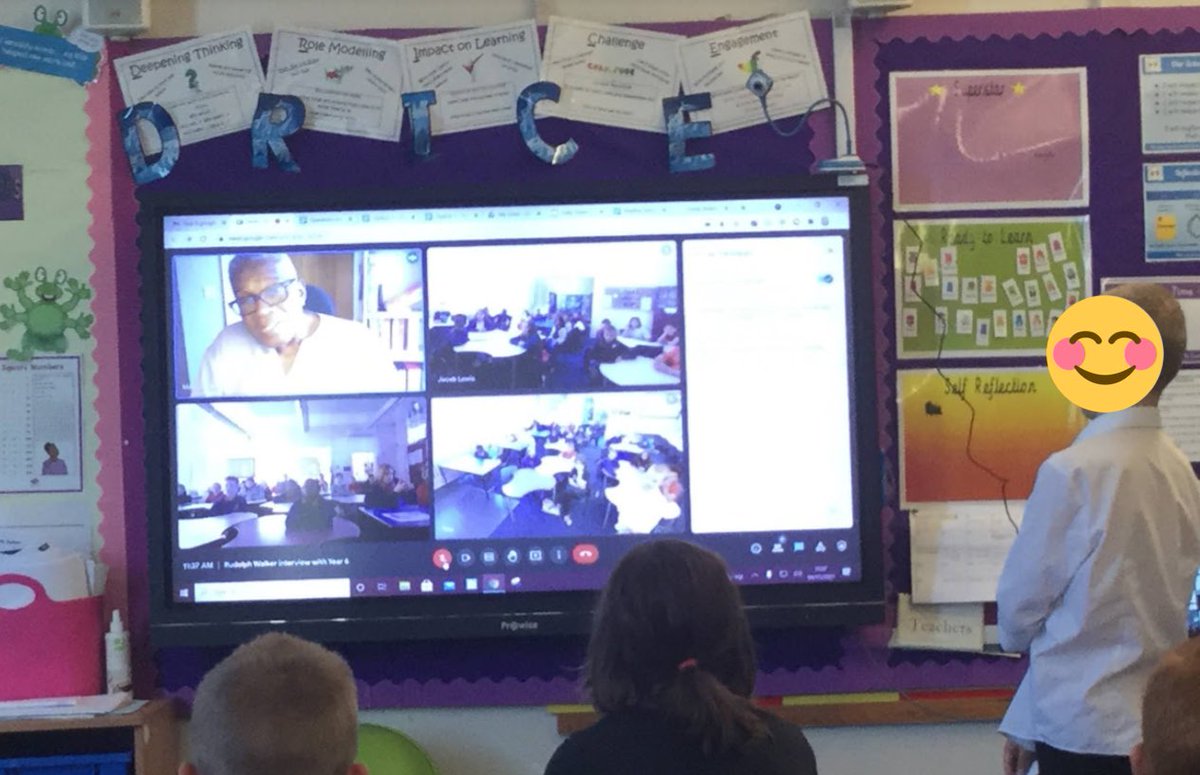 HTPSMiss_Guy's tweet photo. What a day Year 6 had yesterday! Huge thanks to @RudolphWalkerDA for taking the time to talk to us and answer our questions. So inspirational and we learnt so much. We all said what a relaxing voice he has to listen to also! Diolch yn fawr iawn. @HTPSchool @HTPSMiss_Martin https://t.co/R3LqVCQe7k