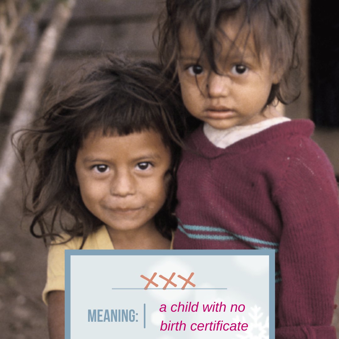 toyboxcharity's tweet photo. Who are the 'XXX' children?
XXX means 'a child with no birth certificate'.
A child without a birth certificate has no legal name. Even the name given by their parents is not recognised by the state. They are known simply as ‘XXX’ children.
#NombresDeNinos #ChildrensNames https://t.co/k4Ydyt9fLG