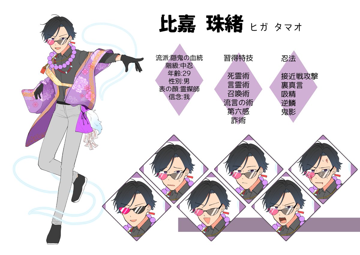 最近描いた絵、シノビガミPCとレポ絵とPC二次創作と遊んだときの日記 