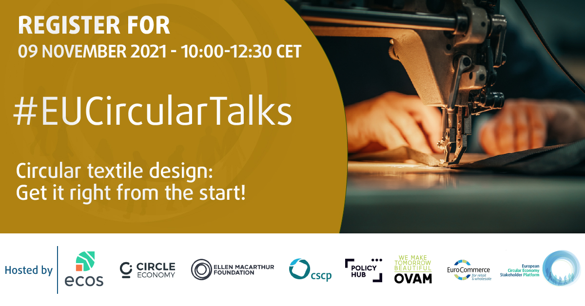 CEStakeholderEU's tweet photo. 👚👘👕Did you know the design stage determines most of a product's environmental impact? Join us to discover what #ecodesign principles mean for #textiles, in a discussion on the expansion of the current #EcodesignDirective + upcoming #EUTextileStrategy: https://t.co/Eqhd1z6AQi https://t.co/SFS3uf69Pi