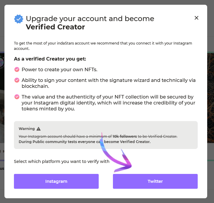 indahash_com's tweet photo. Yesterday we deployed 🚀 a Twitter verification on indaStars ⭐️ platform. Now it's much easier 🥳 to get verified and mint tokens for free! You can check it here: https://t.co/OjEMpqIUzo https://t.co/wanyEDwEJE