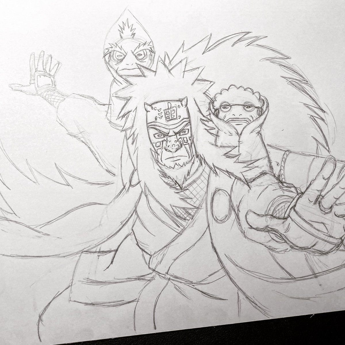 dannymarkrogers's tweet photo. Ok so this drawing has been scrapped!  I needed to get Jiraiya s legs and Trademark footwear in the picture… So I drew it again on A3 🤩
You’ll have to wait until I’ve inked it before I reveal a sneak peak😜
-
#artist #art #anime #jiraiya #scrap #startagain #DrawWithDan #drawing https://t.co/vngdblVzW6