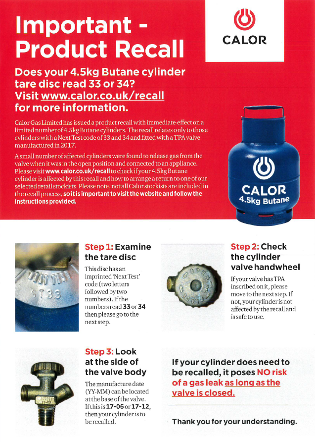 yachthavens's tweet photo. An important notice from CALOR if you have a 4.5kg Butane cylinder... https://t.co/LLFijkaTPG