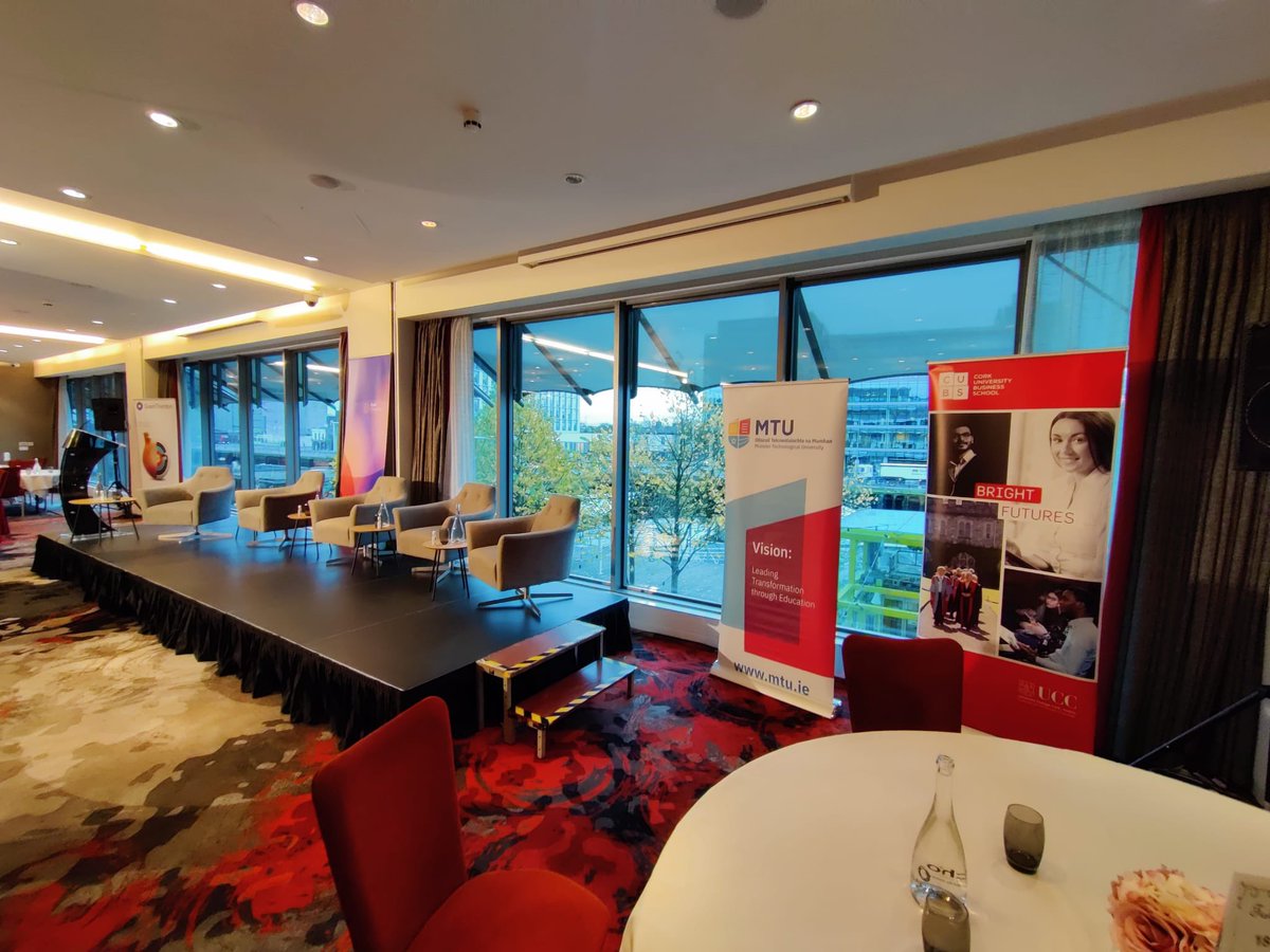 CorkChamber's tweet photo. We are more than delighted to be kicking off our first in person event.

We are about to hear from expert panellists in #IFSsouthwest and keynotes: 
➡️@mmcgrathtd, Minister for @IRLDeptPER
➡️Deirdre O'Connor, MD @BlackRock
➡️@SeanFlemingTD @IRLDeptFinance https://t.co/BD88nPJbkm