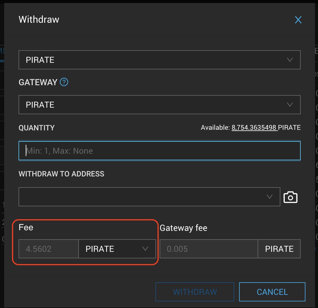 PirateCash_NET's tweet image. Automatic exchange rate on #PirateDEX has been decreased to 1 #bitshare = 5 #Pirate 
You can use #PirateCash as fees for your DEX activity
