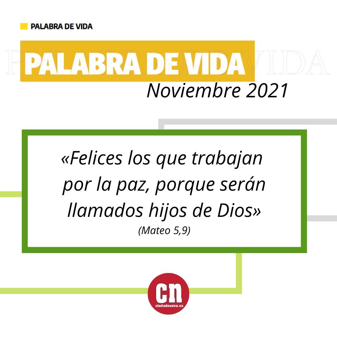 La paz, la de Jesús, como señalaba #ChiaraLubich "exige de nosotros 🫀-❤️ y 👀 nuevos para amar y ver en los demás otros candidatos a la fraternidad universal. La paz comienza precisamente en la relación que sepamos establecer con nuestros prójimos"
#PalabraDeVida #CasaDigital