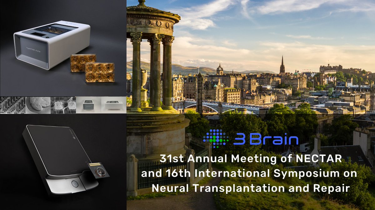 3Brain's tweet image. Looking forward to meeting you at the 31st Annual Meeting of @NECTAR_EU & 16th INTR (8-10 Nov)!
Sercan @DenizPhd will be there to talk about how our BioCAM DupleX and HyperCAM Alpha help access high-quality #functionaldata from #stemcell derived #neurons and other #invitro models