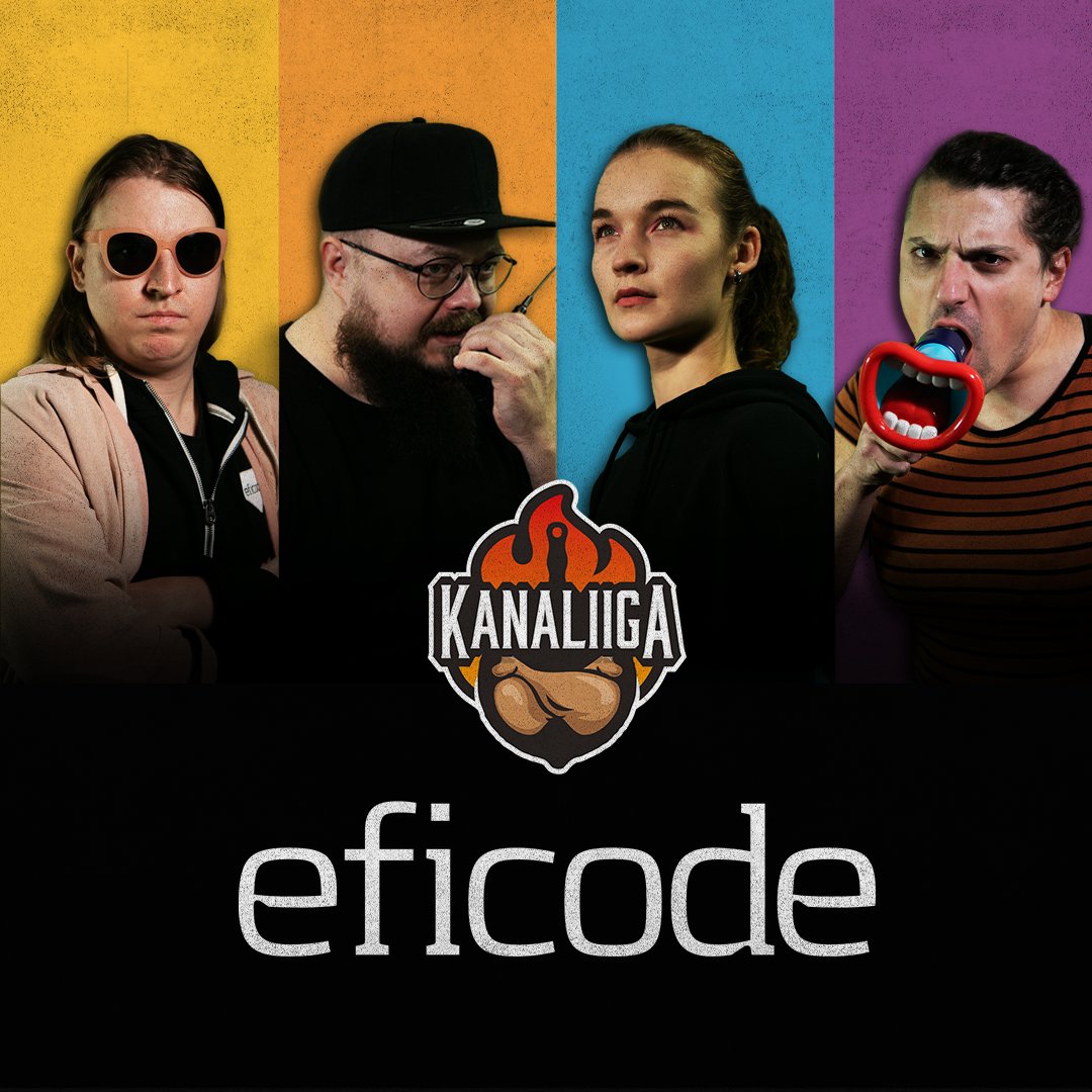 Eficode's tweet image. Kanaliiga season 2021 has started off well for Eficode’s eSport players! 
To celebrate our gamers, we decided to tell you about who we have in our team - behold our amazing gamers: Saara,Teppo, Clem &amp;amp; Santeri. 
#esports #kanaliiga #humansofeficode