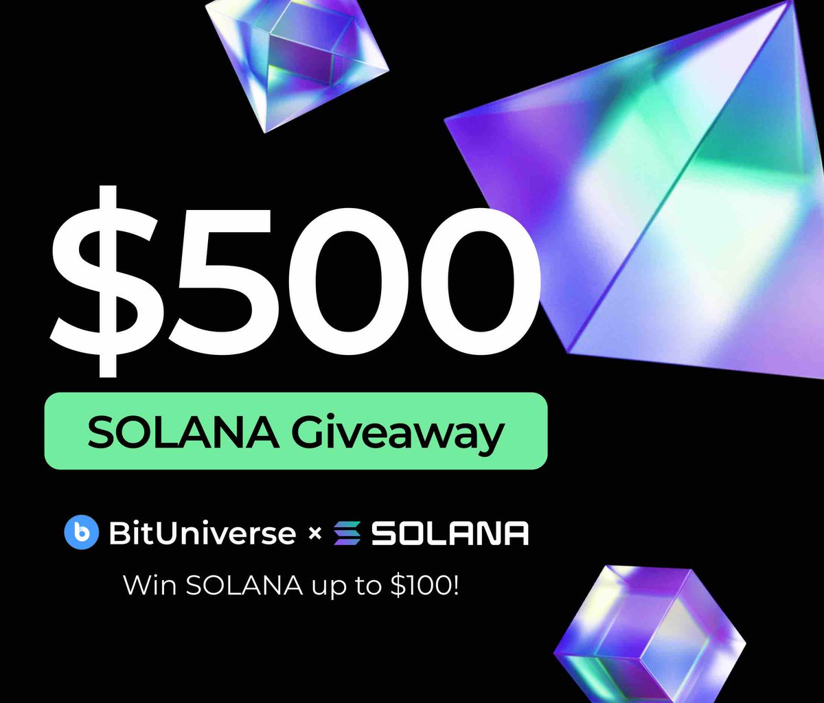 bituniverse_org's tweet photo. 🎉🎉🎉#Solana #Giveaway #Airdrop is LIVE now!🚀🚀🚀

🏆🏆 Follow @bituniverse_org and @solana, retweet and tag 2 friends, win up to $100!🍉💅😎

 ⏰⏰2021/11/05 9:00am — 2021/12/05 9:00am (UTC)

🐬🐬 Join the campaign: 
https://t.co/wh1rMNXflf https://t.co/iZnZMGsquS