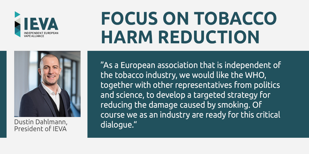 europeanvaping's tweet photo. Today's press release from IEVA
Eight million smokers worldwide die from a smoking-related disease every year.
👉 #TobaccoHarmReduction can change this.
#vaping #switchforreal @WHO @FCTCofficial https://t.co/nzUt0DhDwB https://t.co/1pVM6TqZQT