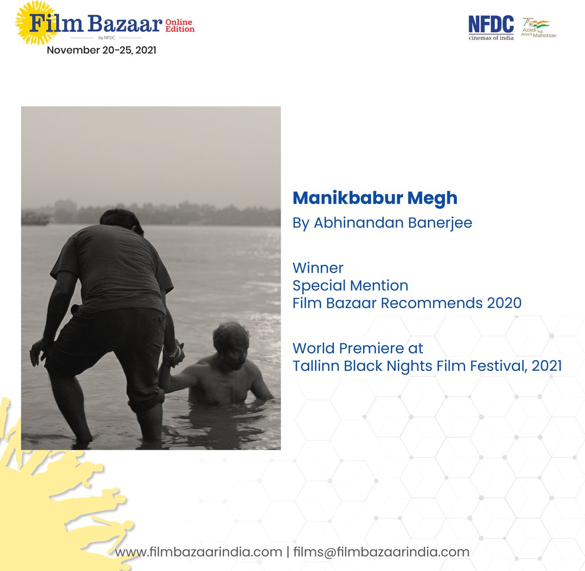 A big congratulations to team Manikbabur Megh (The Cloud & The Man) on the Festival Selection at @TallinnBNFF!

#ManikbaburMegh was won Special Mention at Film Bazaar Recommends, #FBR2020

#AbhinandanBanerjee @Bauddhayan @monamukherji
#FilmBazaarOnline #FilmBazaarFilmAlert